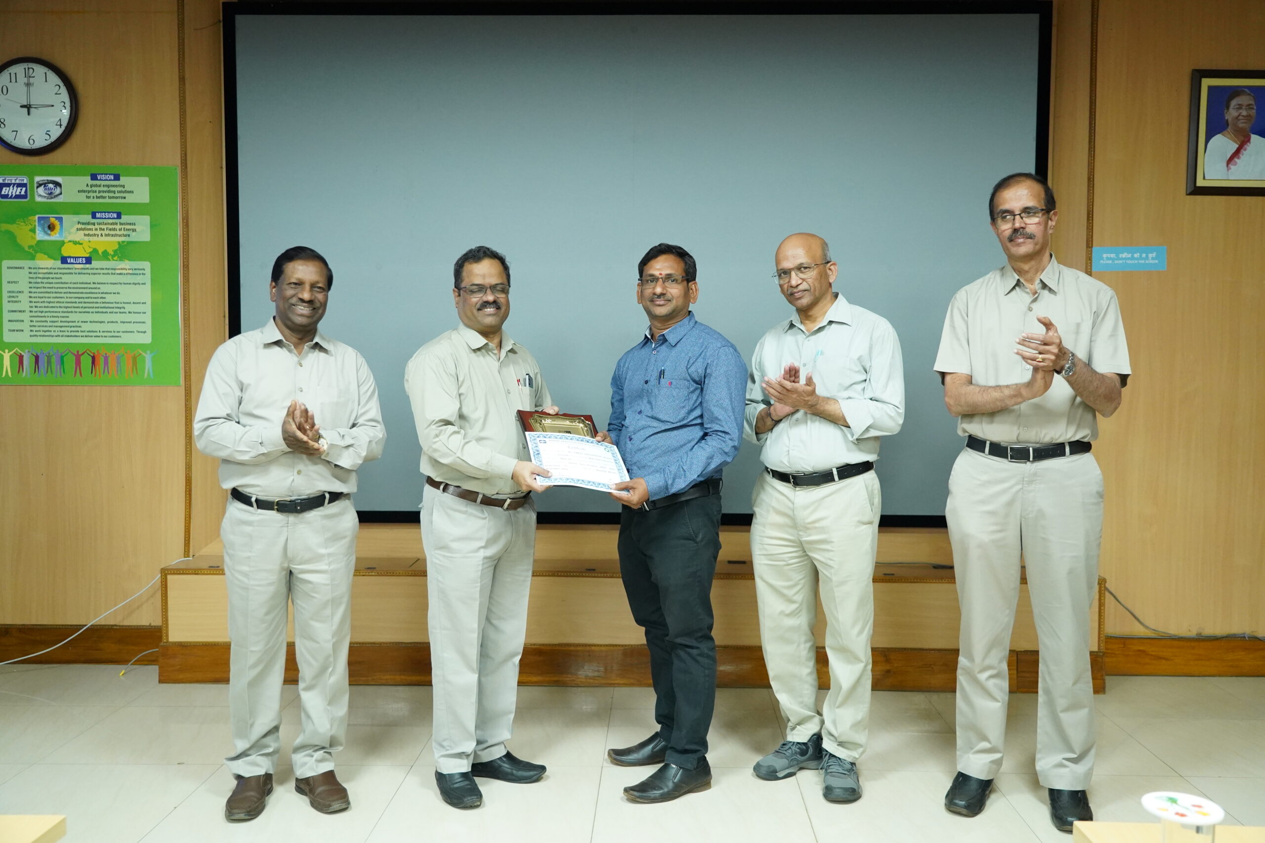 Chetan Krishna Engineering and Fabrication Works receiving award from BHEL
